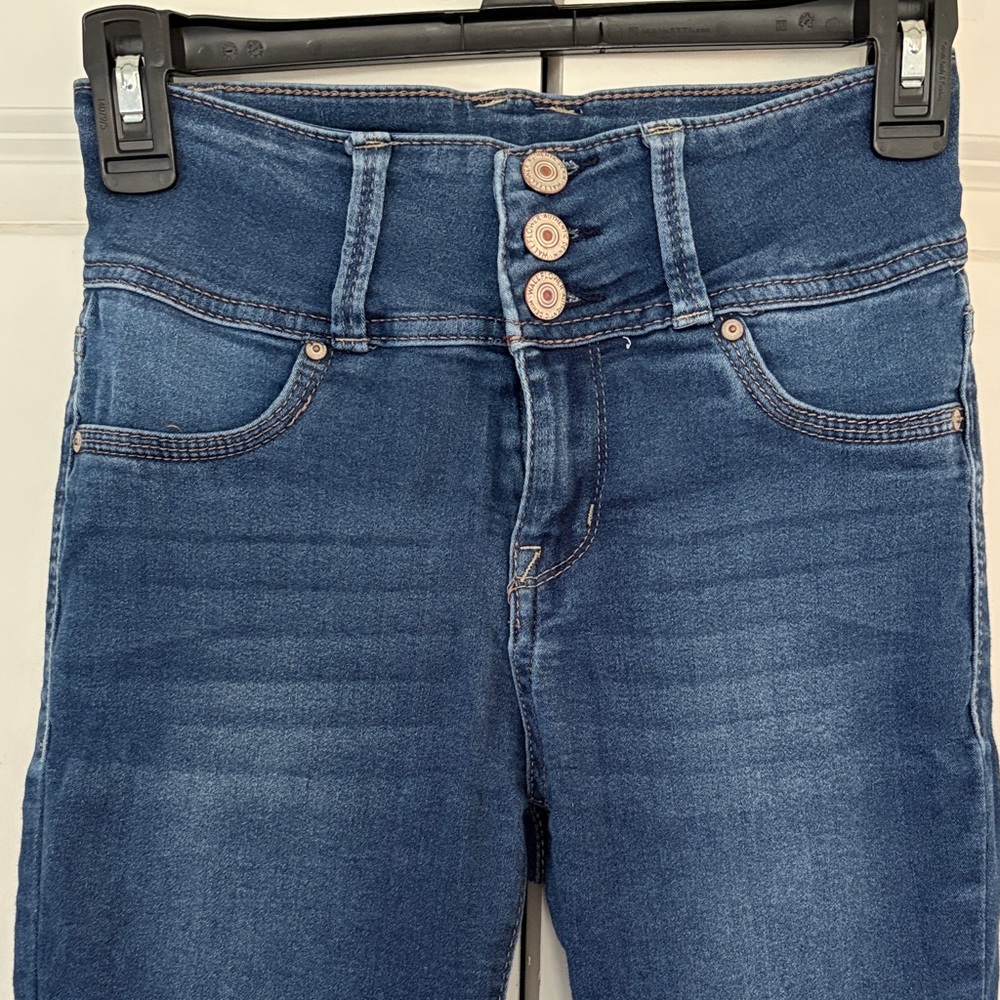 Wallflower Women's Dark Blue The Sassy High-Rise Skinny Jeans Size 3 Long - Picture 2 of 11